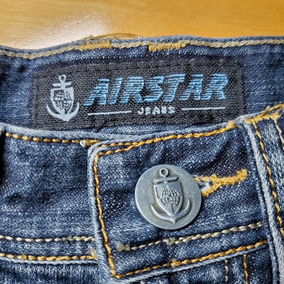 90s rocker Airstar high rise jeans with metal hardware, big pockets & zippers - Picture 12 of 15
